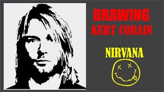 Drawing Famous person on black paper easy (Kurt Cobain)
