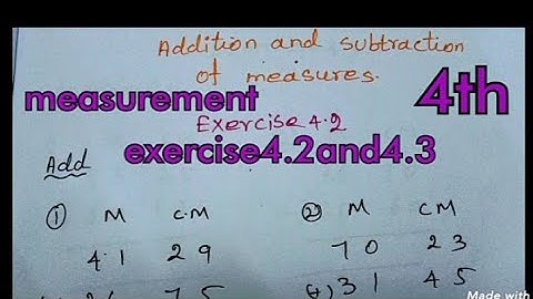 4th std maths measurement exercise4.2and4.3 chapter4 term1