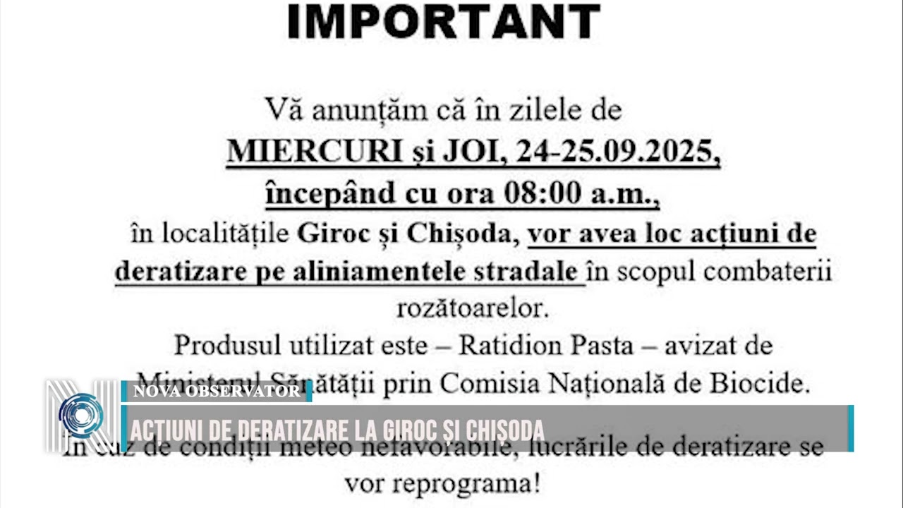 Acțiuni de deratizare la Giroc și Chișoda