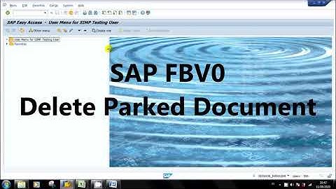 SAP FBV0 Delete Parked Document