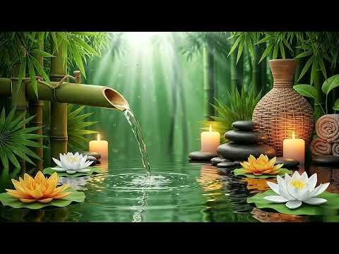 Relaxation Music 🌿 Bamboo Water Fountain, Healing Piano for Meditation, Stress Relief, Sleep Music
