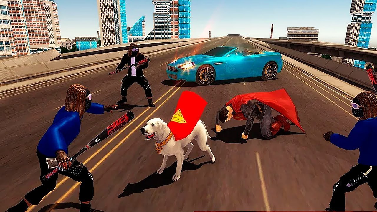 Flying Superhero Dog Hero City Rescue: Dog Games Gameplay