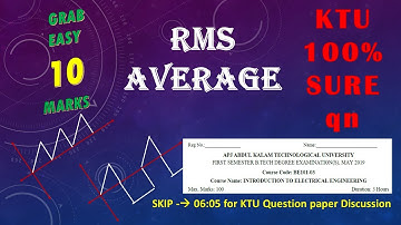 RMS and AVERAGE values |KTU Question |BE100 |EASY |Eng. Electrical