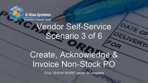 Vendor Self Service for JD Edwards Part 3 - Non Stock PO