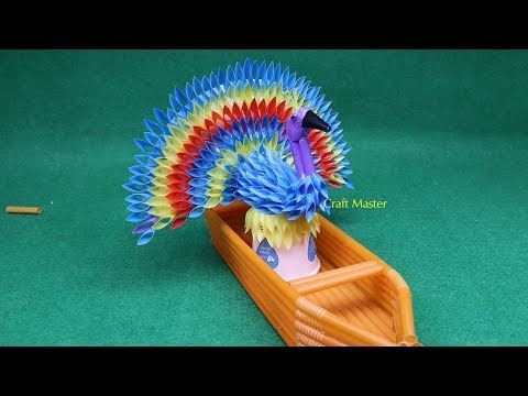 Video Cách làm con công tái chế từ Ống Hút - tái chế ống hút - youtube