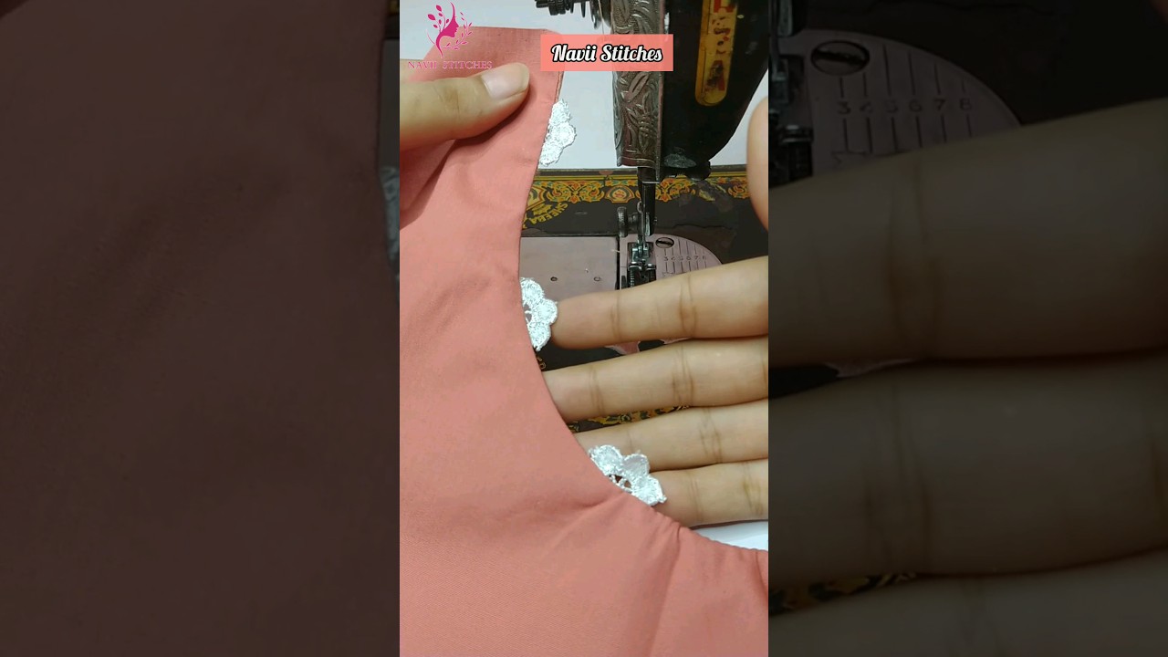 Neck Design With Flower Lace Using Sewing Tips And Tricks 