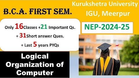 Introduction to Logical Organization of Computer | BCA  2024 25 | KUK | IGU | NEP | 16 Lectures |
