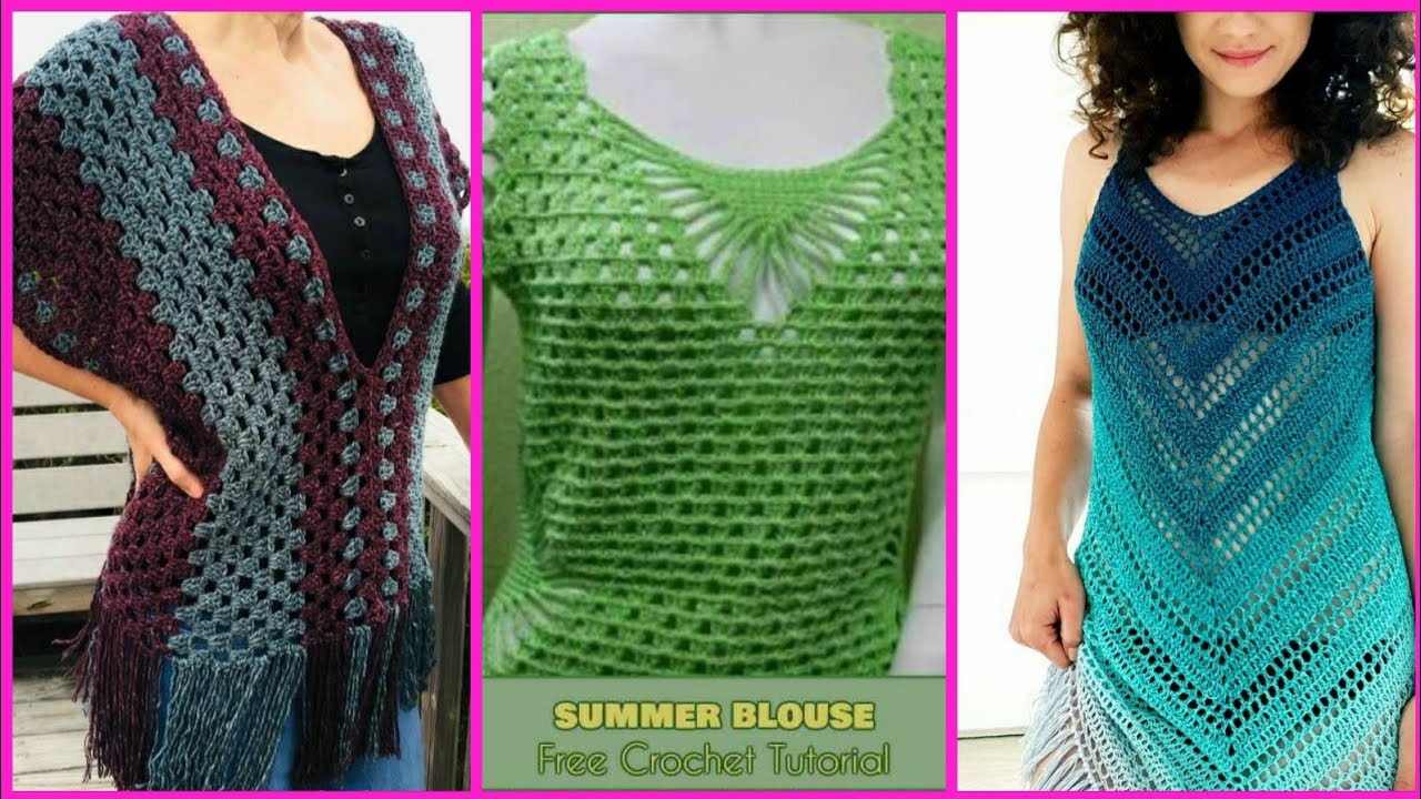 Vintage Free Crochet Blouse And Top Pattern - YouTube