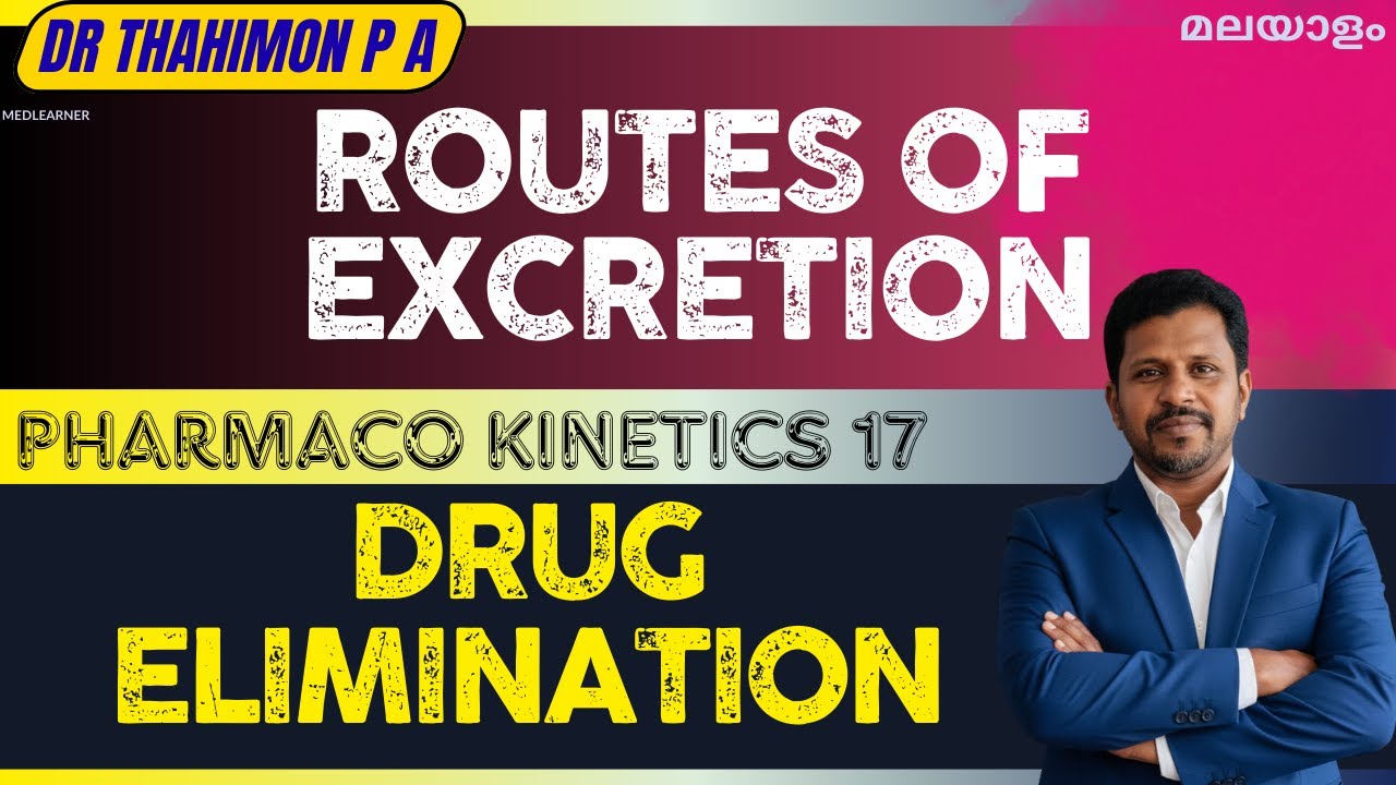 Excretion of Drugs Routes Elimination of Drugs Pharmacology Malayalam ...