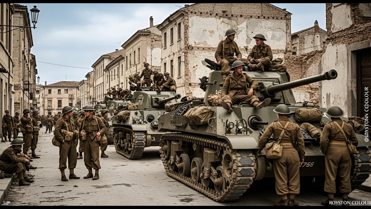 2nd Lancashire Fusiliers & Achilles Tank Destroyers Awaiting the Advance Ferrara, Italy, April.1945