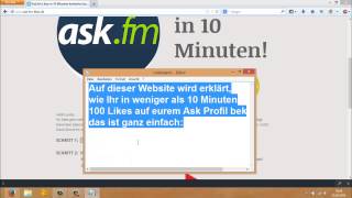 Ask.fm 100 Likes in 10 Minuten! KEIN FAKE - KEIN VIRUS +++ Ask.fm Like Hack+++