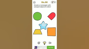 Brain Out Level 83 Gameplay , Create a rectangle with unequal adjacent the sides .