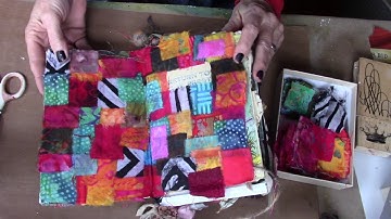 Altered Book Pages #21 a fabric background!