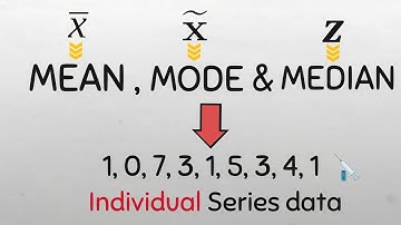 Find the MEAN, MODE AND MEDIAN FOR INDIVIDUAL SERIES DATA #sigma #formula #statistics #data