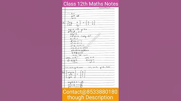 Matrices Handwritten notes pdf NCERT solution Ch-3 class 12 maths with examples| easy notes by salik