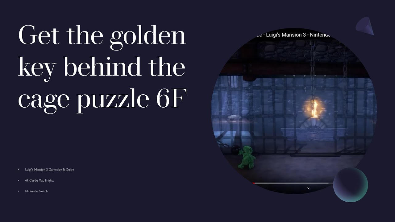 Get the Golden Key behind the cage puzzle 6F Castle Mac Frights Luigi's