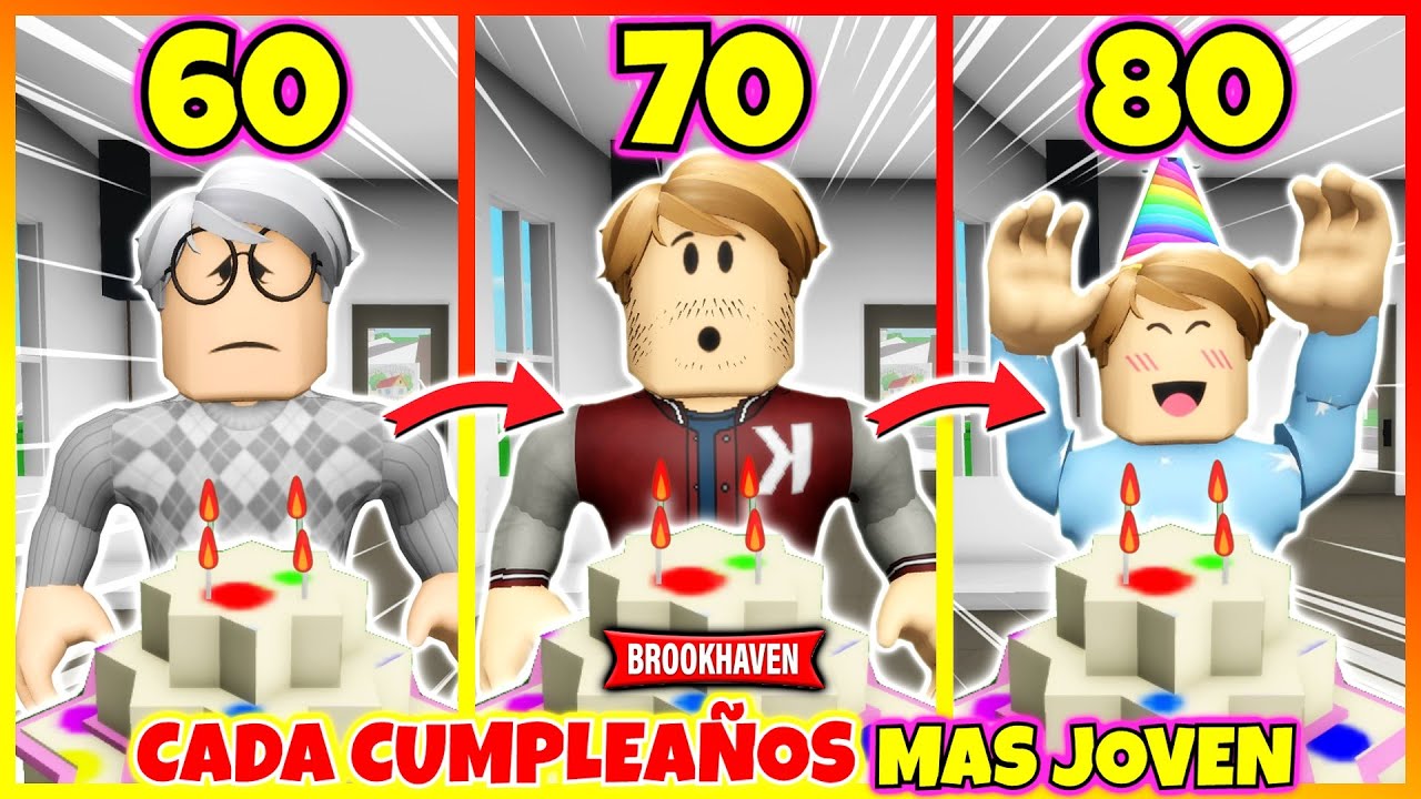 CADA CUMPLEAÑOS ME VUELVO MAS JOVEN 😱 Roblox Brookhaven rp (Historia de ...