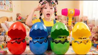 Telur Kejutan 🌈 | Belajar Mengenal Warna Bersama Mobil  | Lagu Anak-anak ☀️