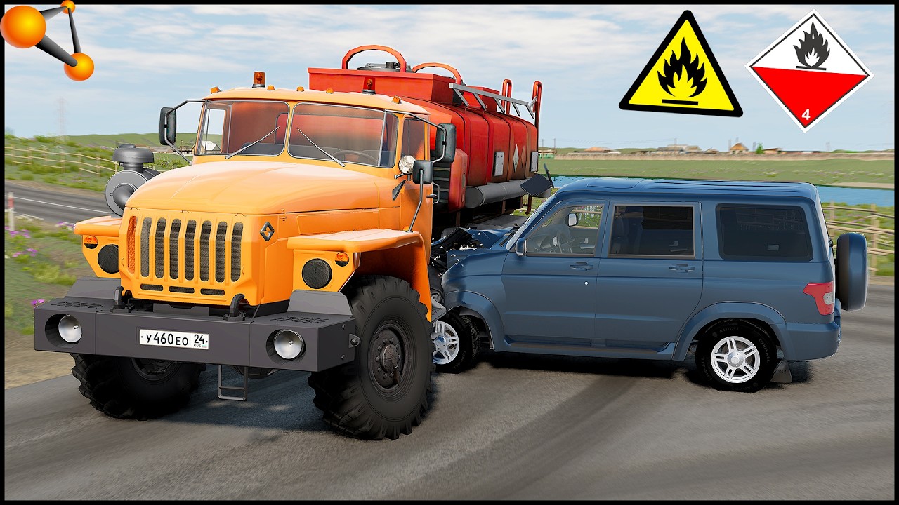 ГАЗОВЫЙ БАЛОН в МАШИНЕ! Попал В ДТП! - BeamNg Drive