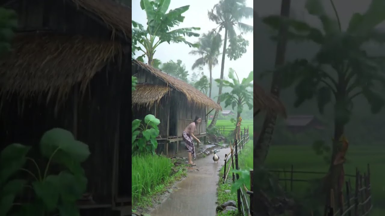 Heavy Rain In The Village Catching Ducks Life Moments Rainsounds Sleepmusic