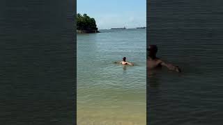 Love see my hubs 🧸 enjoy beautiful beach in Singapore 🇸🇬🥰 #dreamvacation #travel #joy