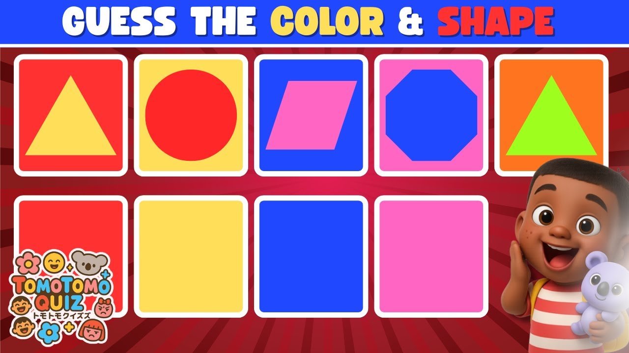 Quiz For Kids Eps. 3 | Learn About Shapes and Colors | TomoTomo Quiz | Fun Guessing Game for Kids