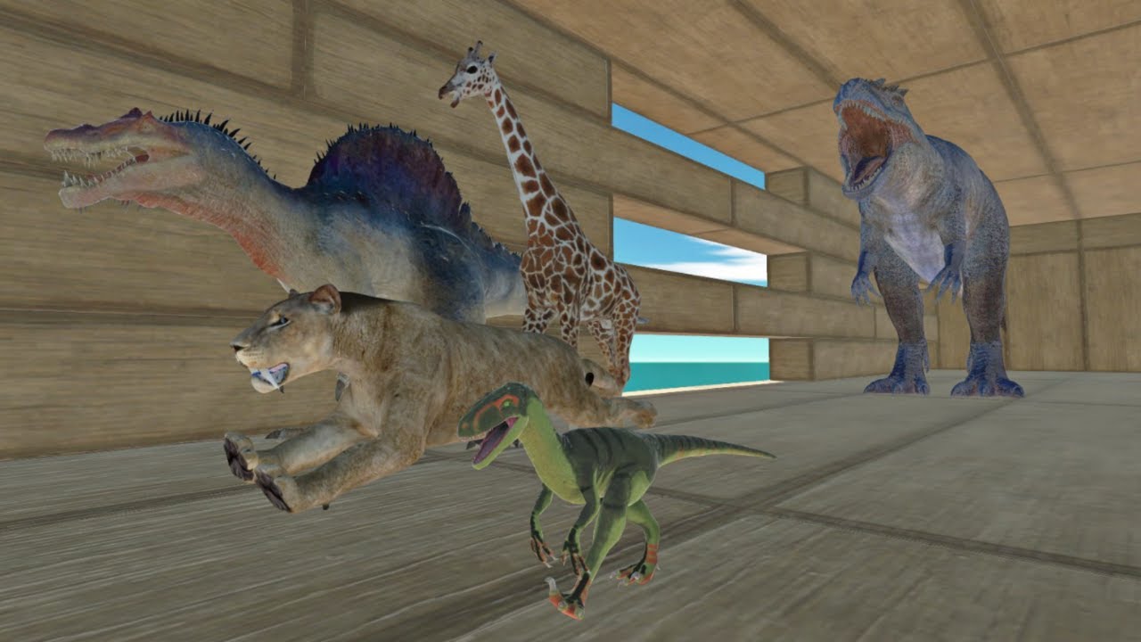 ESCAPE THE GIGANOTOSAURUS IN NEW WOOD TUNNEL OF DEATH!! - Animal Revolt Battle Simulator