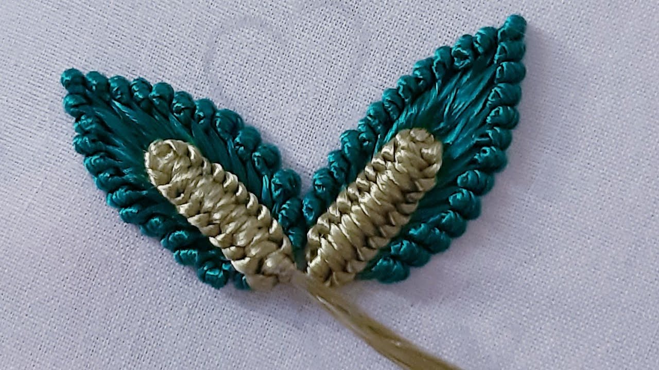 وريقات بالعقدة الفرنسية والطرز البرازيلي منظر جميل و تقنية جد مبسطة للمبتدءات