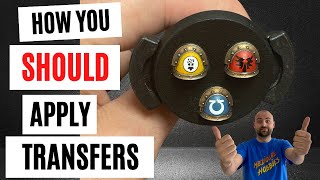 How to Apply Transfers on Space Marines Shoulder Pads! Decals Made Easy! screenshot 2