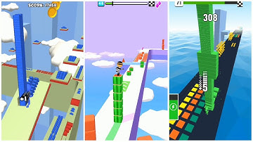 Stack Colors vs Stair Run vs Cube Surfer | Gameplay Walkthrough | 3 in One
