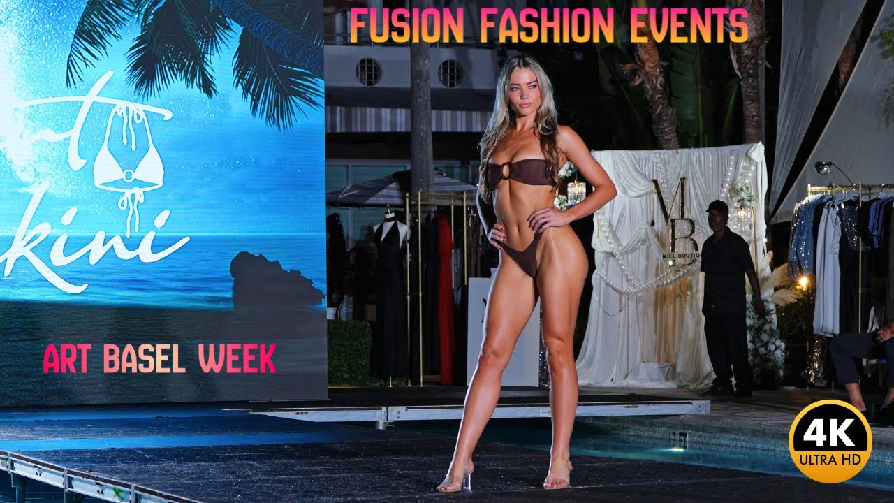 Показ купальников Coconut Bikini на подиуме | Miami Art Basel Swimwear Fashion Show 2025 (4K заме...