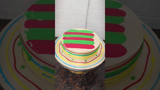 Brownie Rainbow 🌈 cake Multi Colour design #cakedesign #shorts #rainbow #cakeart #shortsfeed #feed