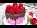 How to make a strawberry rose | 草莓玫瑰花的简单做法 蛋糕装饰