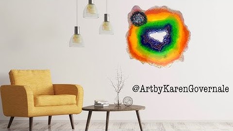 Rainbow Resin Geode Art Tutorial- Part 1 - (In real time) - by Karen Governale