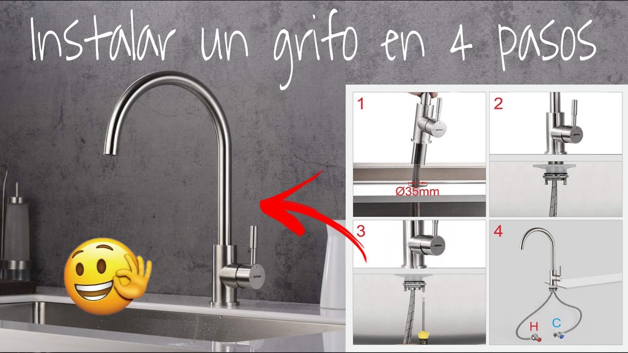  Grifo de montaje en pared para cocina, color blanco, giratorio,  latón, caliente y frío, 2 agujeros, grifos para fregadero de cocina, 7.9 in  : Herramientas y Mejoras del Hogar