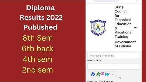 Diploma Reults 6Th Sem, 6Th sem back, 4th sem and 2nd sem || sctevt odisha results