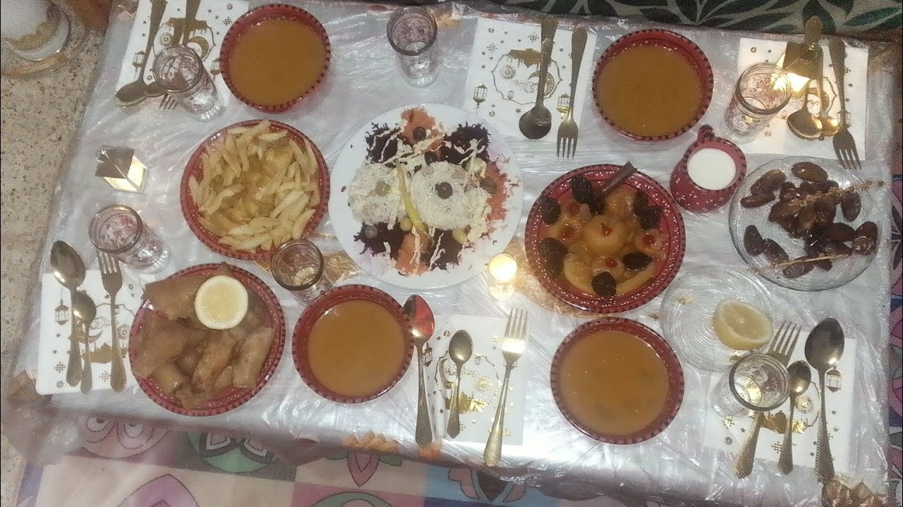 #تحضير الطاولة لأول لرمضان 