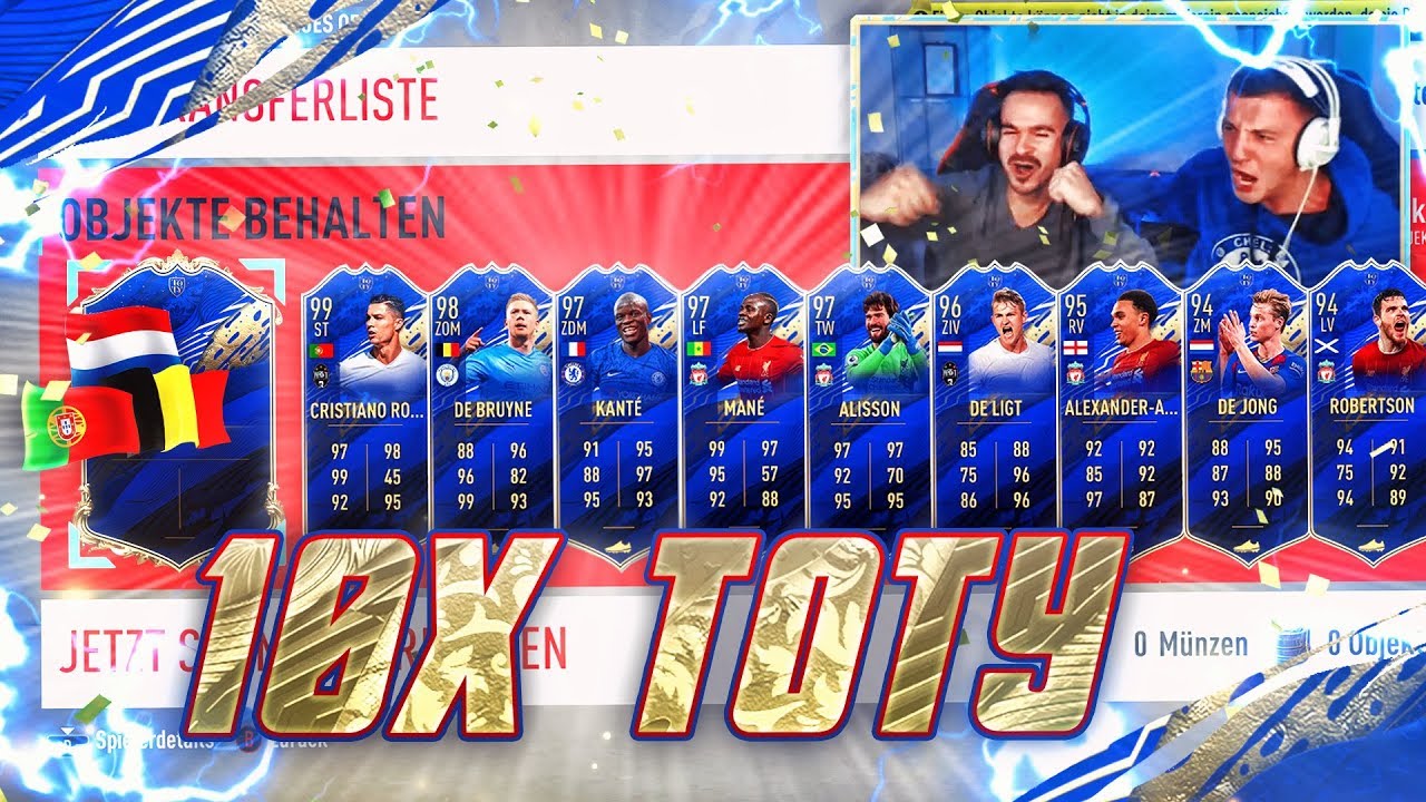 OMG! WIR ZIEHEN 10 TOTYS 😱🔥 BEST OF FIFA 20 TOTY PACK OPENING !!!