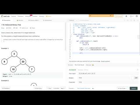 Leetcode 110 Balanced Binary Tree - Python