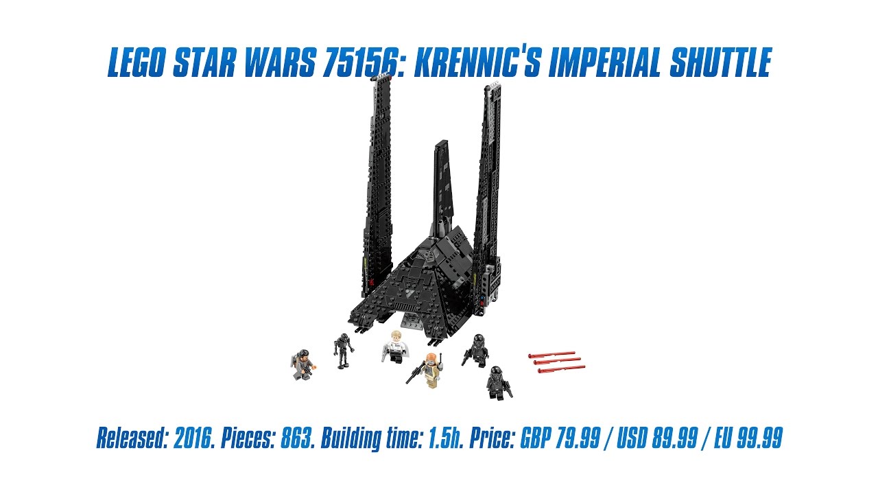 'Lego Star Wars 75156: Krennic's Imperial Shuttle' Unboxing, Parts List, Speed Build & Review [4K]