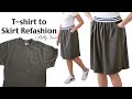 How to make an easy skirt from a t-shirt refashion