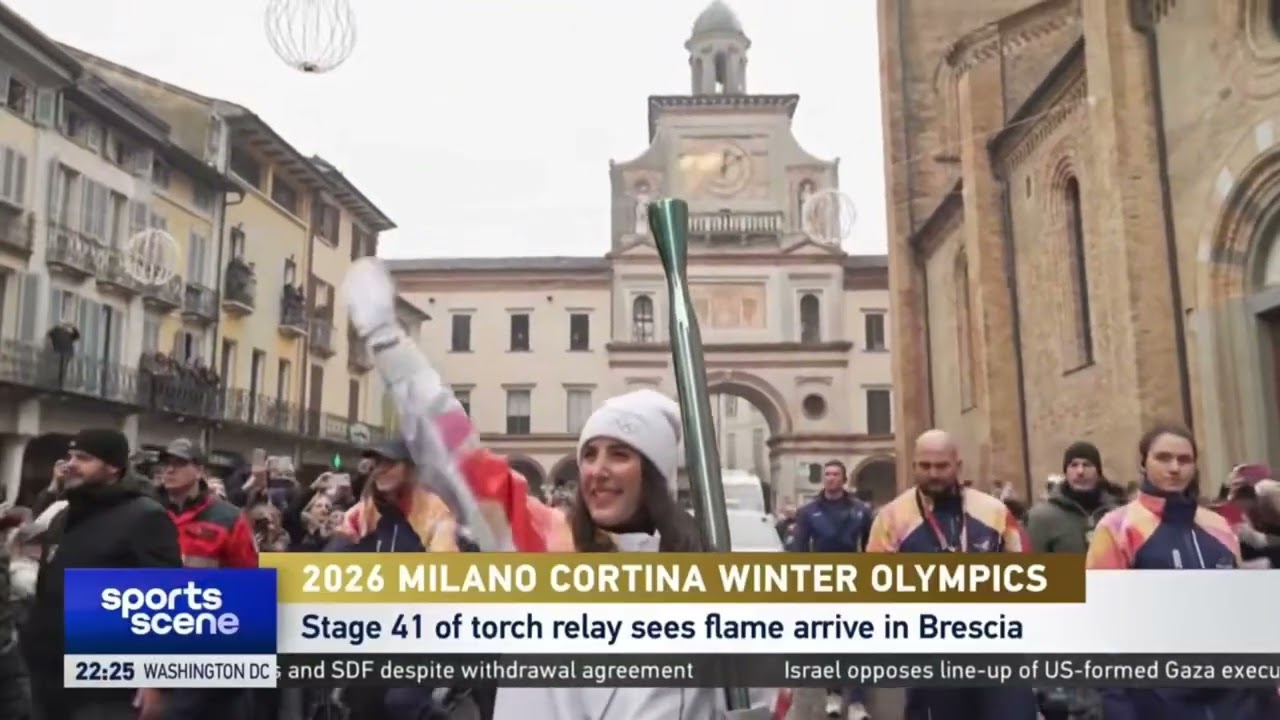 Milano Cortina 2026 Winter Olympics: stage 41 of torch relay sees flame arrive in Brescia