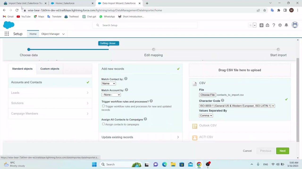 Import Data Challenge | How to Import data using the Data Import Wizard Salesforce | Data Management
