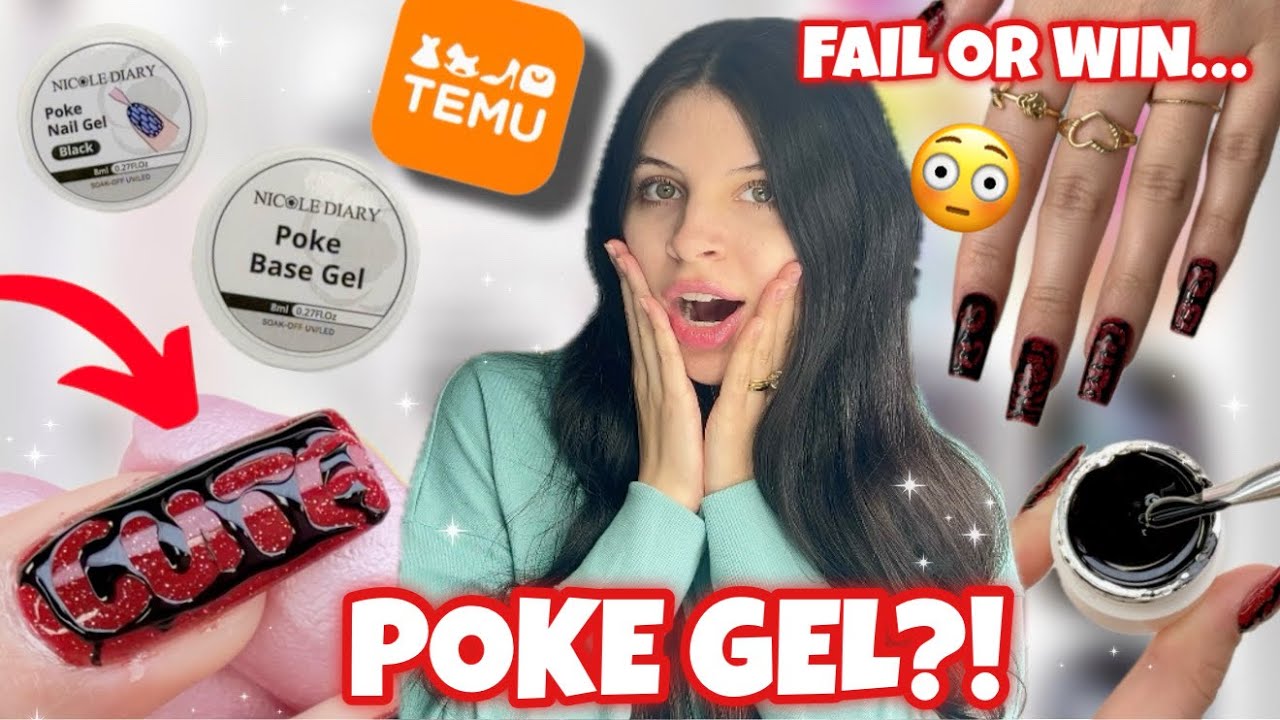 First Time Using Poke Nail Gel 😬 | Viral Temu Nail Product FAIL or WIN?