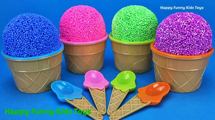 Learn Colors with Play Foam Ice Cream Surprise Toys MLP Disney Frozen Kinder Egg Kinetic Sand Balls