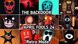 DOORS The Backdoor Vs DOORS April Fools 2024 Vs DOORS Retro Mode All Jumpscares Showcase
