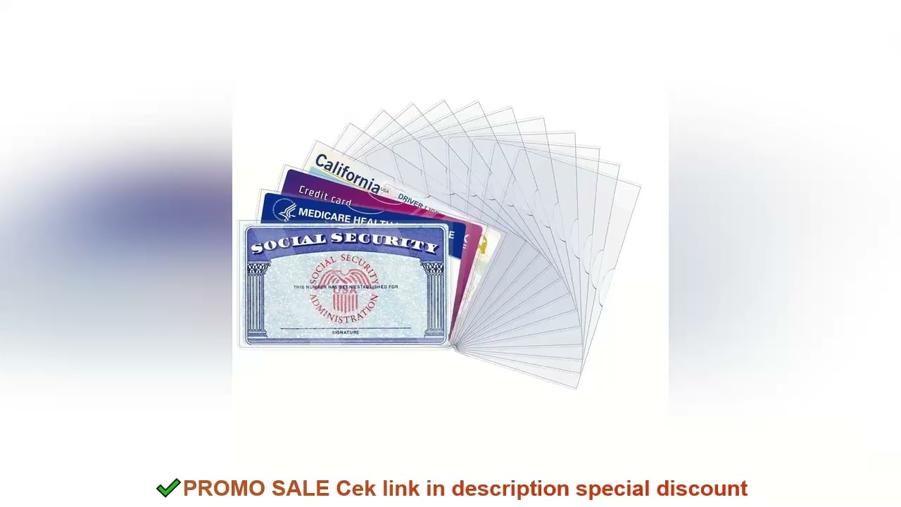 Social Security Card Protector Sleeves/New Medicare Card Protector Sleeve/CreditCard Cover, Waterpro