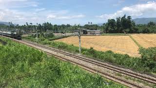 台鐵8774次CT273蒸汽機車+冷平車廂+E212試運轉通過(木瓜溪橋)