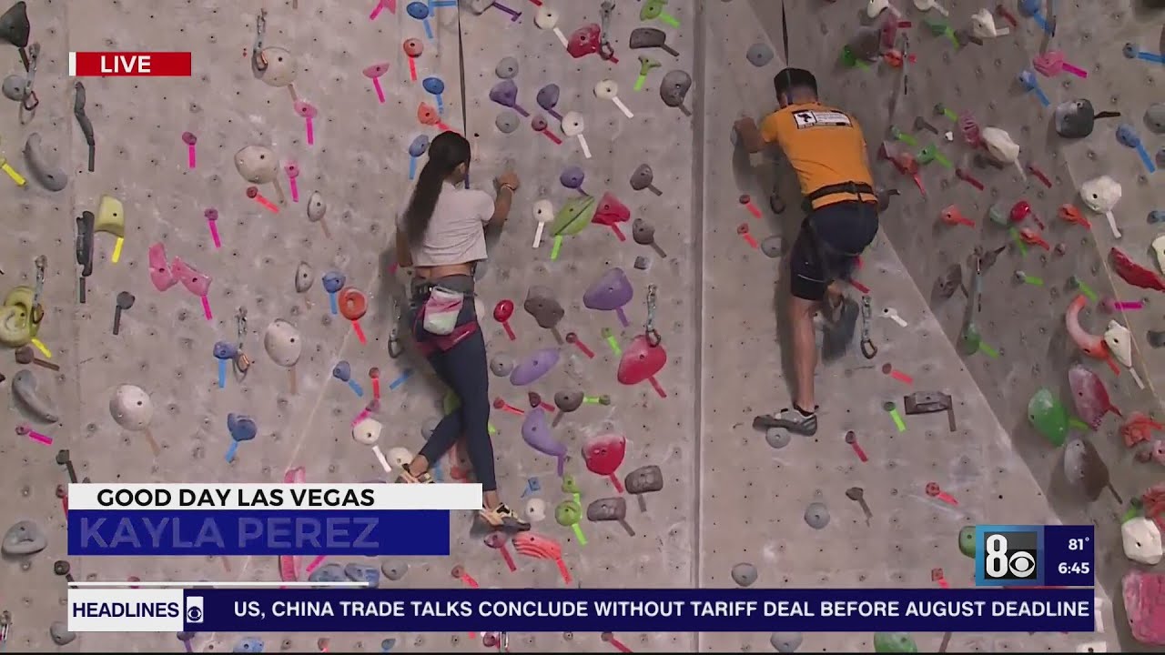 Scaling the walls at Red Rock Climbing Center