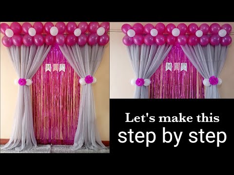 4 simple birthday decoration ideas at home ll Birthday background decoration  ideas at home. 